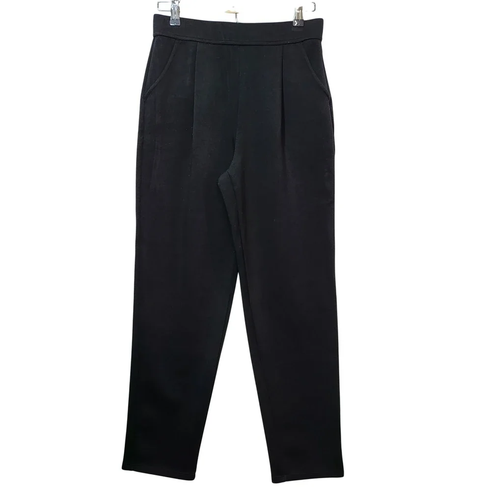Halara Womens High Waisted‎ Pleated Tapered Trousers Black Size M 28x26.5